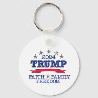 Trump 2024 Faith Family Freedom Chaveiro