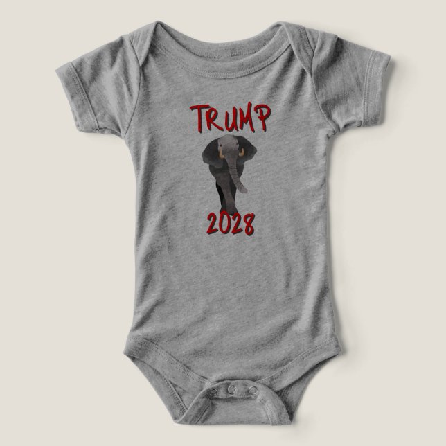 Trump 2028 com Elefante (Design frontal)