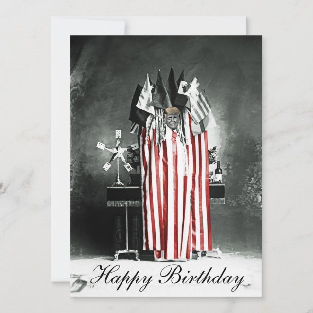 Trump Birthday Card Circa 1910 - Ecrã Patriótico (Frente)
