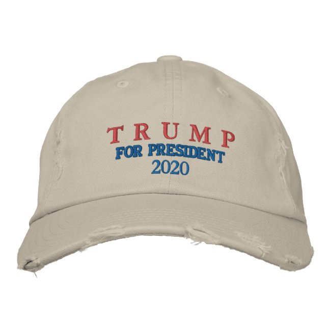 TRUMP PARA O PRESIDENTE 2020 BONÉ CHINO DISTRESSED (Frente)