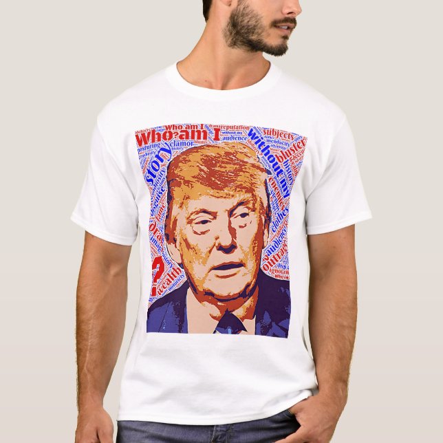 Trump Quem Sou Eu Sou A Camiseta Básica Dos Homens (Frente)