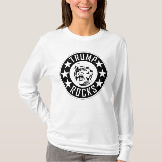 Trump Rocks Camiseta de Longa Folha de Mulheres