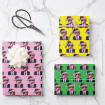 Trump soprando bolhas de chiclete Natal