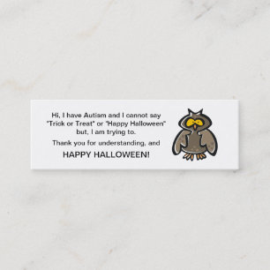 Truque de Autismo do Halloween ou Cartões de Trata
