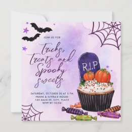 Truque de Halloween ou tratar convite personalizad