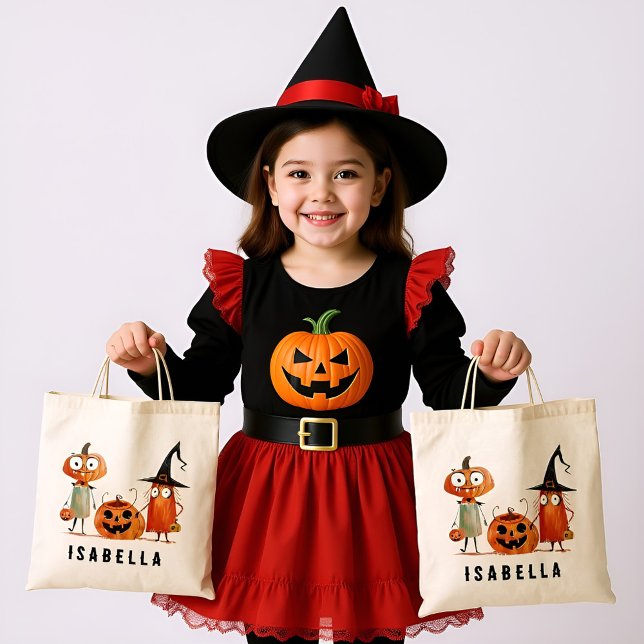 Truque de Halloween personalizado ou bolsa de trat (Criador carregado)