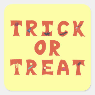 Truque ou tratamento de adesivos de Halloween deco