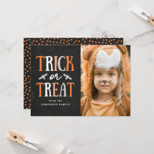 Truque ou Tratar Cartão com fotos de Halloween