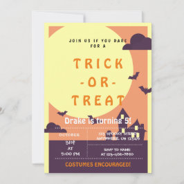 Truque ou Tratar, Morcegos de Halloween, Convite S
