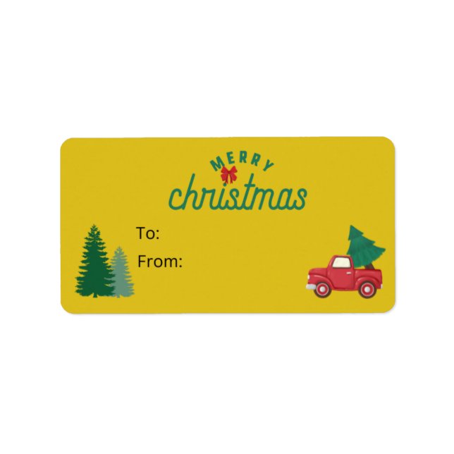 Truque Vermelho e Árvores de Natal - Etiqueta de P (Frente)