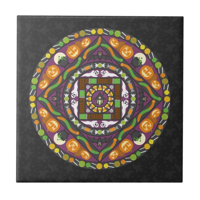 Truques e ameaças Azulejo de Mandala (Frente)