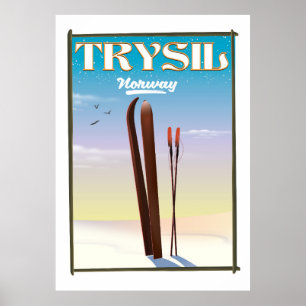 Trysil poster de viagens do esqui de Noruega,