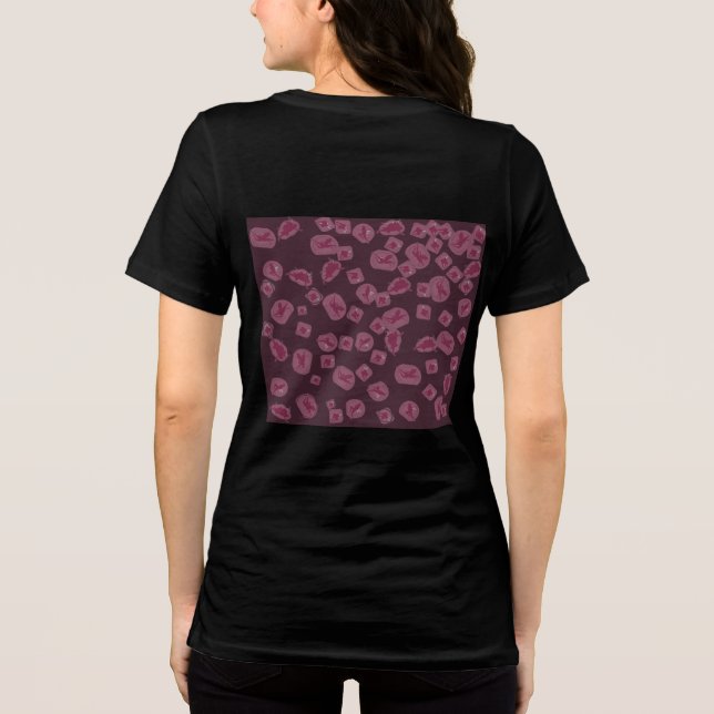 Tshirt avec fées fantastiques roses sur fond noir (Verso)