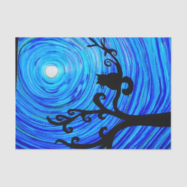 TSP 098 - Gato e o luar - lenço de papel (Frente )