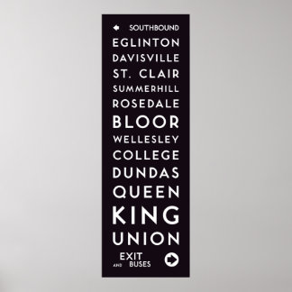 TTC - Poster longo de estações para sul