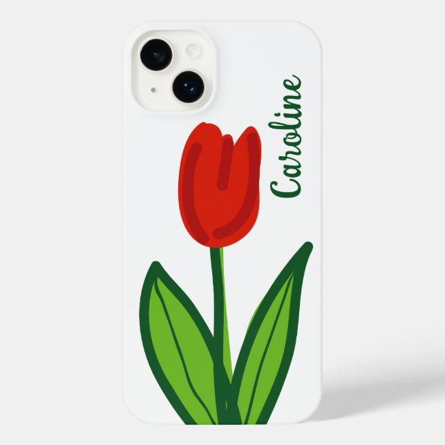 Ttulipa vermelha-curva personalizada iPhone 14 mai (Verso)
