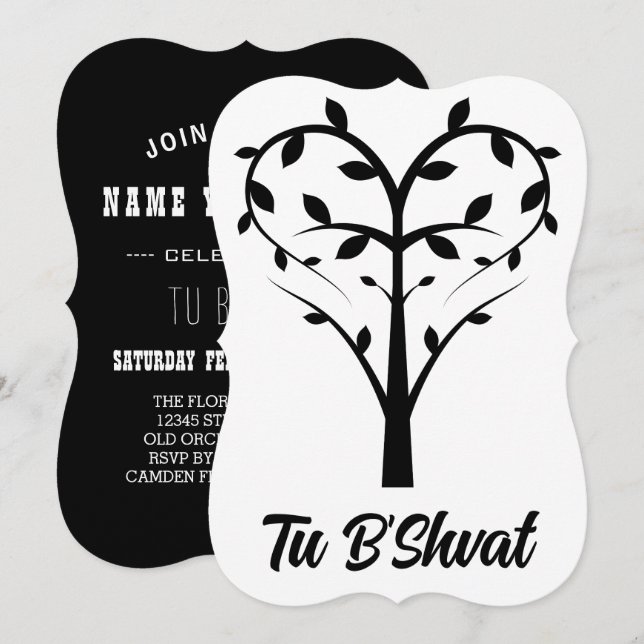 Tu B’Shvat coração tree (Frente/Verso)
