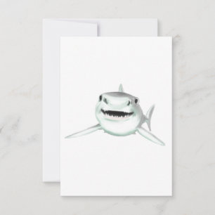 tubarão aquarela sorrindo animal oceano cinza verd