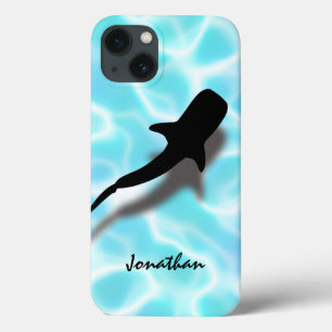 Tubarão-baleia personalizado com praia tropical so