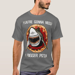 Tubarão com camisa de dentes de pizza