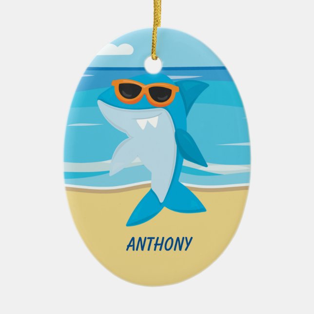 Tubarão em Ornamento de Praia (Frente)