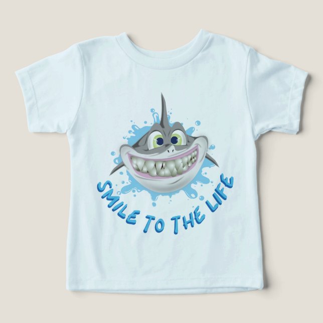 Tubarão sorridente no estilo cartoon - Sorria para (Design frontal)