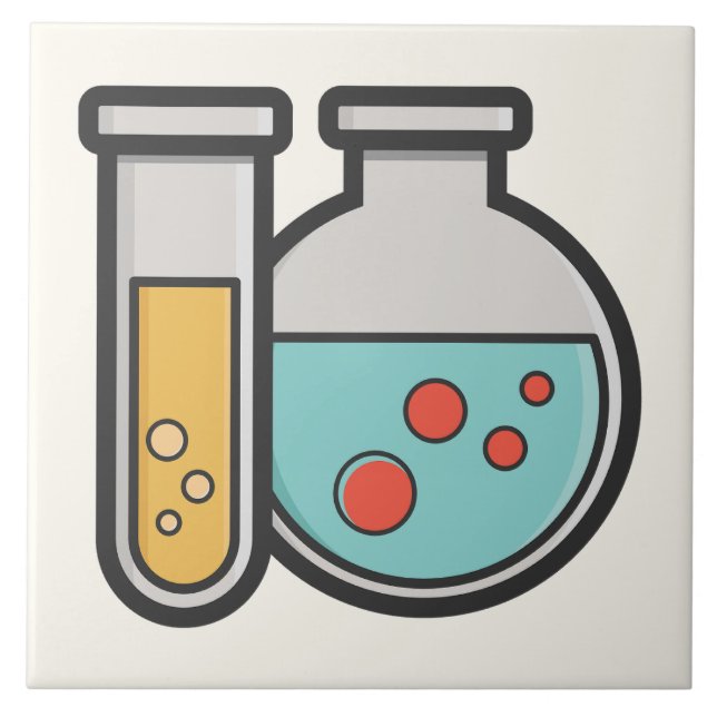 Tubo de teste de química e copo (Frente)