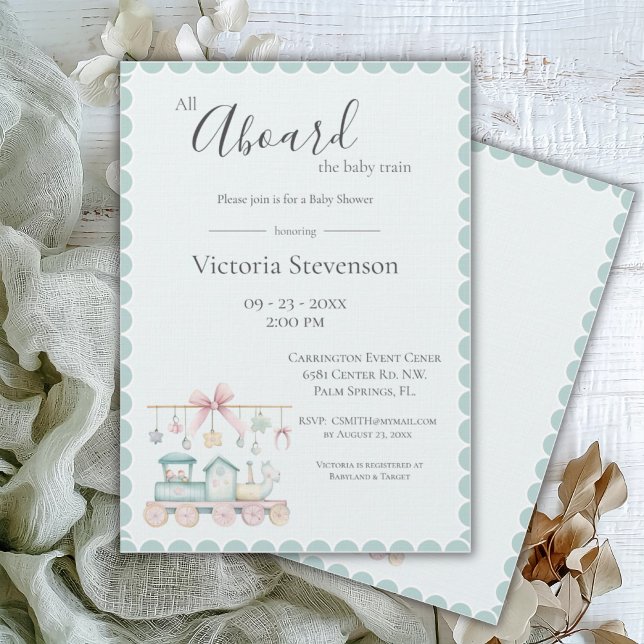 Tudo a bordo do Chá de fraldas do Comboio Bebê (Criador carregado)