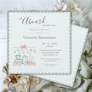 Tudo a bordo do Chá de fraldas do Comboio Bebê