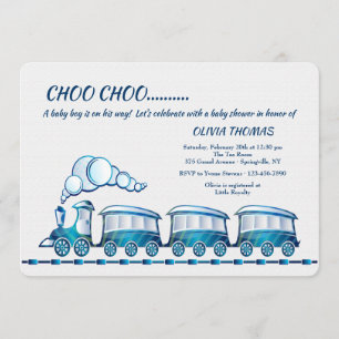 Tudo a bordo do convite azul do chá de fraldas do