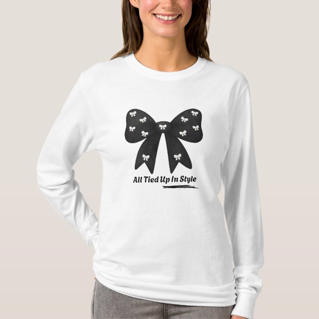 Tudo Amarrado com Estilo – Camiseta Laço Minimalis (Frente)