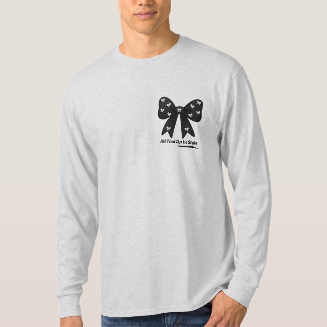 Tudo Amarrado Com Estilo – Camiseta Laço Minimalis (Frente)