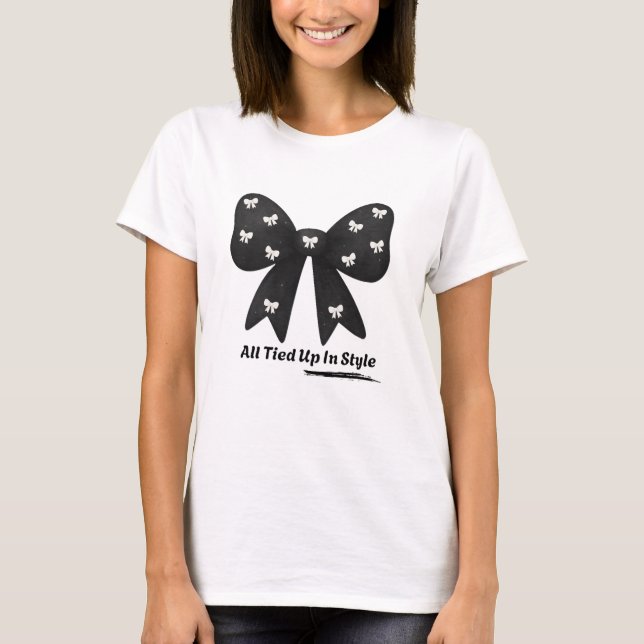 Tudo Amarrado Com Estilo – Camiseta Laço Minimalis (Frente)