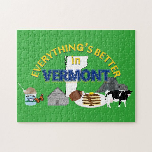 Tudo é melhor no quebra-cabeça de Vermont (Horizontal)