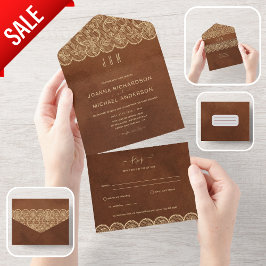 Tudo em um casamento Dourado com RSVP