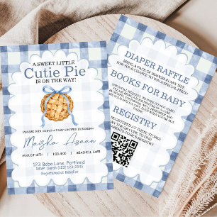 Tudo Em Um Convite de Bolo de Gingham de Outono pa