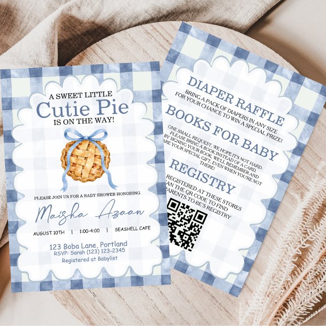 Tudo Em Um Convite de Bolo de Gingham de Outono pa (Criador carregado)