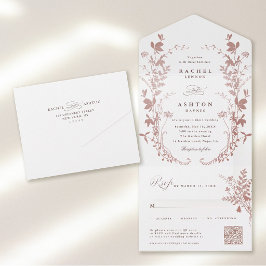 Tudo Em Um Convite De Casamento Botânico Elegante
