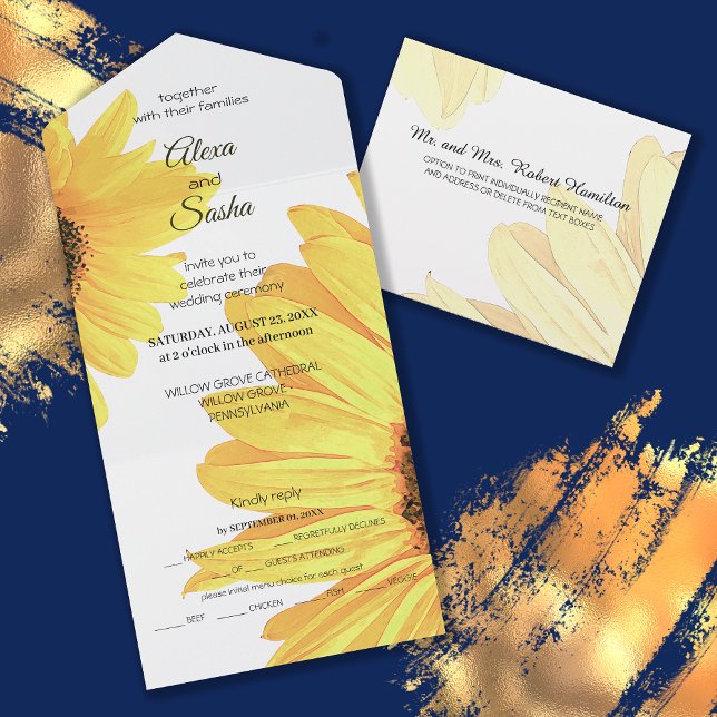 Tudo em um Convite de casamento de Girassóis (Criador carregado)