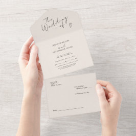 Tudo em um Convite de casamento de moderno minimal