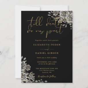Tudo Em Um Convite De Casamento Floral Gótico Pret