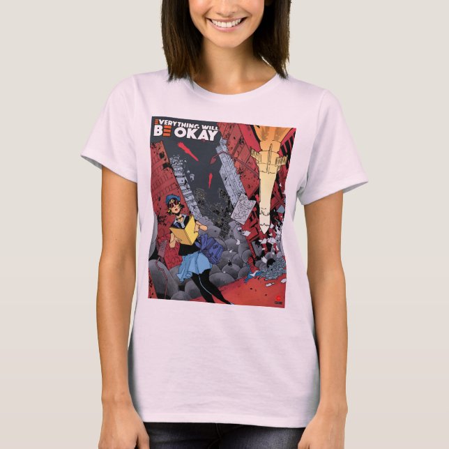 Tudo ficará bem com a camiseta básica de mulheres  (Frente)