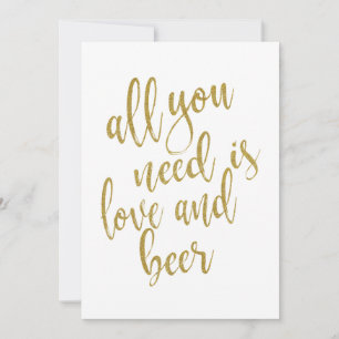 Tudo o que você precisa é amor e cerveja placa ace