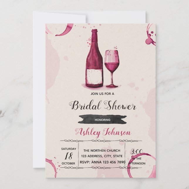 Tudo o que você precisa é amor e convite de vinho (Frente)