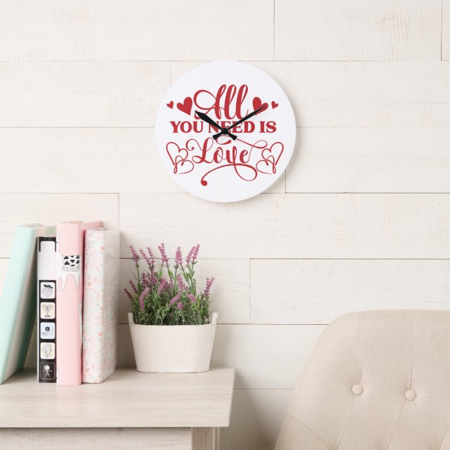 Tudo o que Você Precisa É Amor Relógio de Parede T (Sala de leitura)