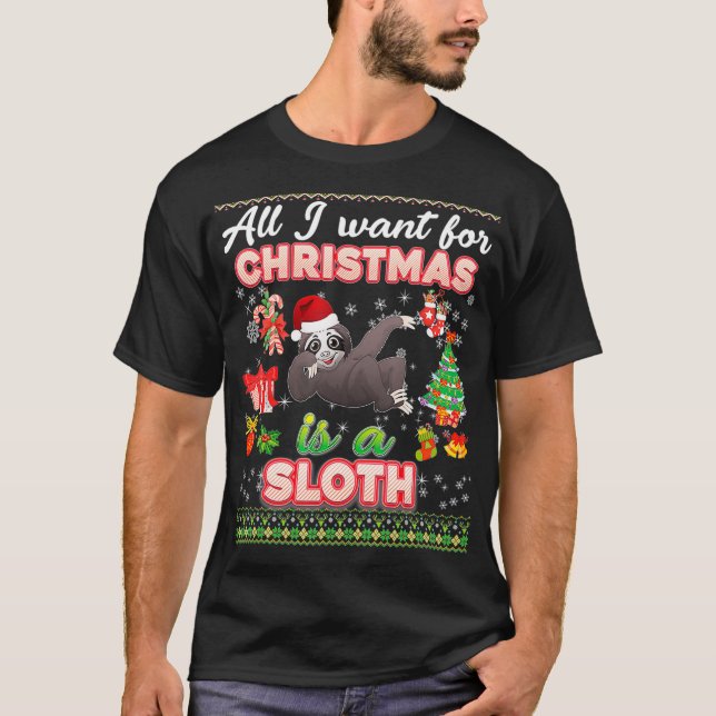 Tudo Que Eu Quero Para O Natal É Um Suéter Sloth F (Frente)