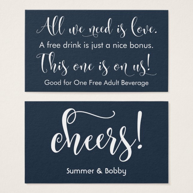 Tudo que precisamos é amor, Tíquete de Bebida Livr (Frente & Verso)