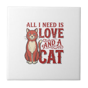 Tudo que Preciso é Amor e um Gato Gato Vintage Ama