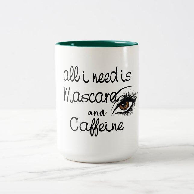 tudo que preciso é mascara cafeína, caneca de café (Centro)