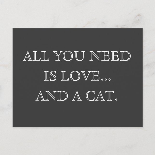 Tudo que você precisa é amor...e um cão - cartão p (Frente)